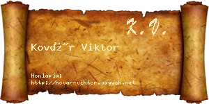 Kovár Viktor névjegykártya